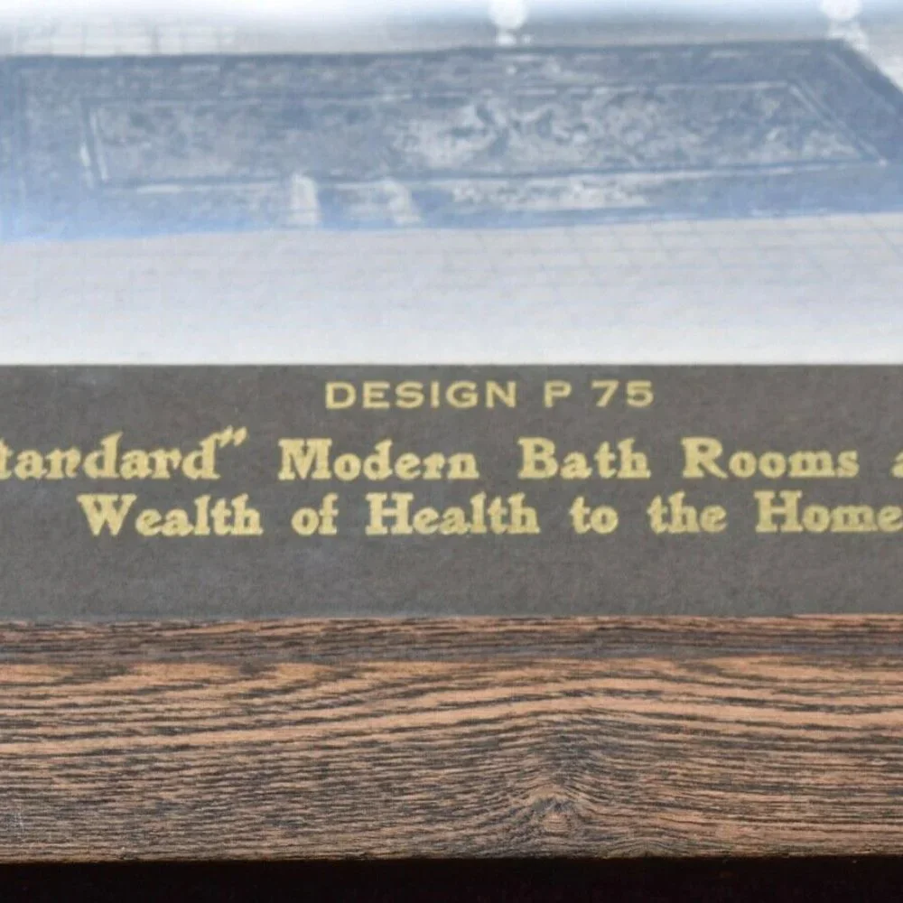Standard Sanitary Plumbing Store Display Sign Factory Framed Sink Sitz Bath Tub